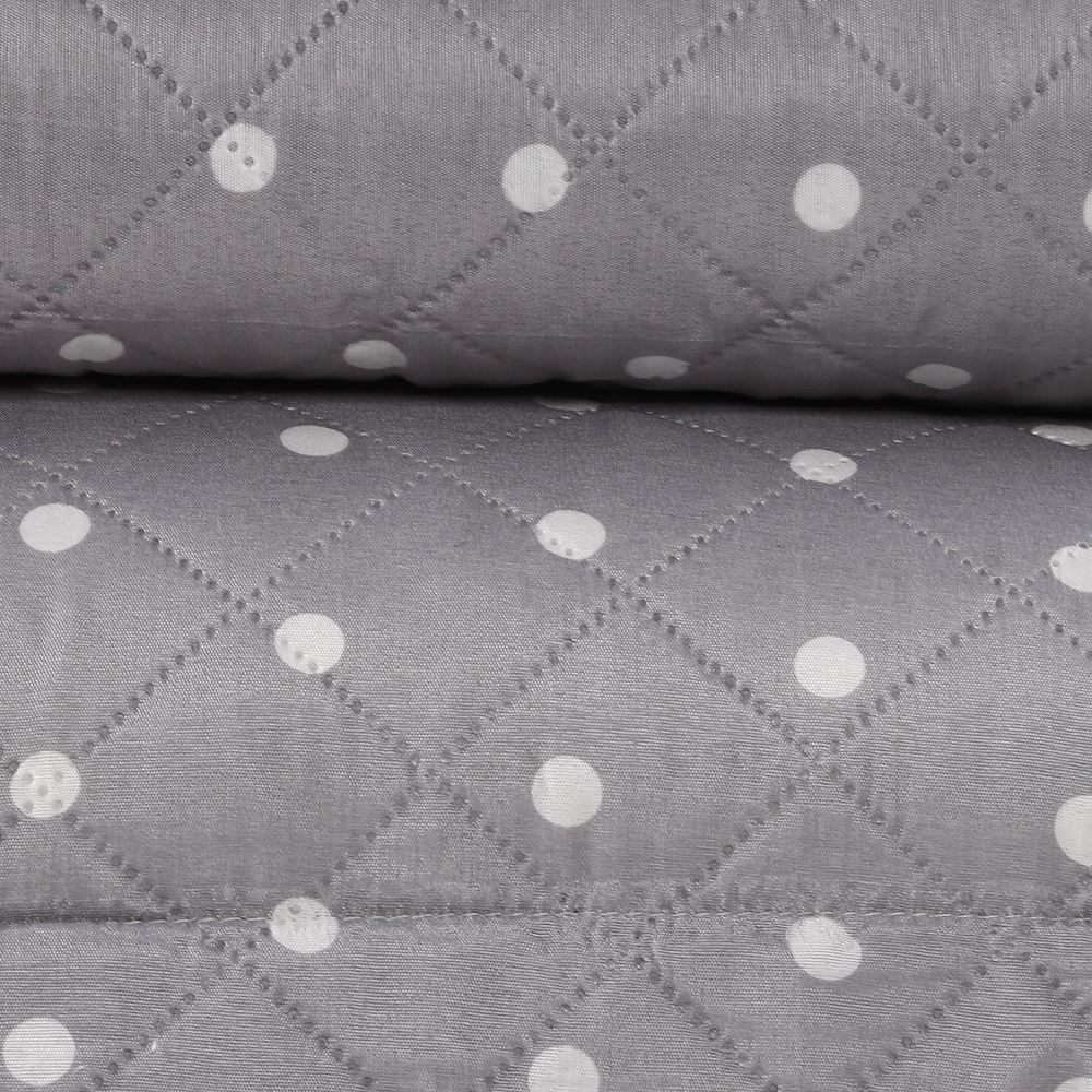 Kit Colcha King Dupla Face 150 Fios Versalhes Poá Havan Casa - Cinza Amianto