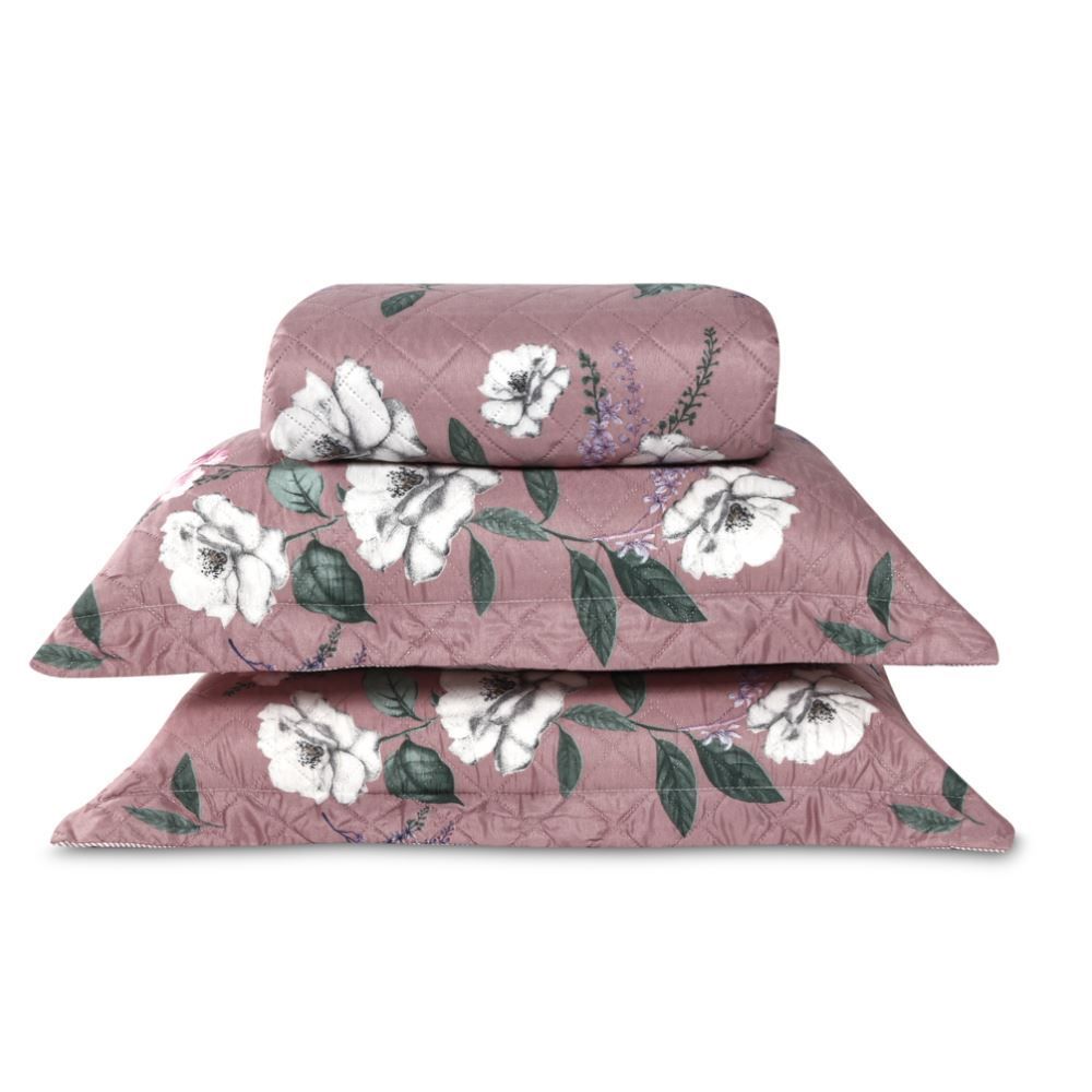 Kit Colcha King Estampada Versalhes 3 Peças Havan Casa - Barcelona Rosa Floral