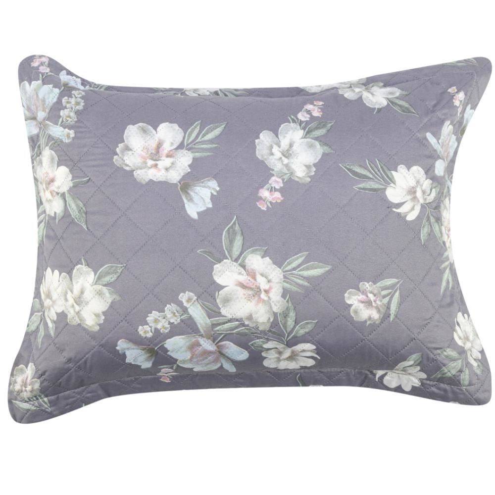 Kit Colcha King Estampada Versalhes 3 Peças Havan Casa - Verona Cinza Floral