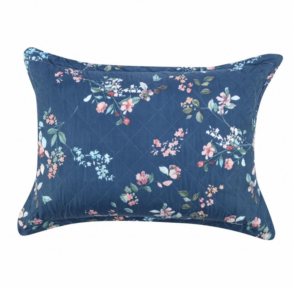Kit Colcha King Estampada Versalhes 3 Peças Havan Casa - Ravena Azul Floral