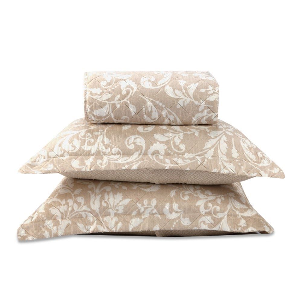 Kit Colcha King Estampada Versalhes Havan Casa 3 pçs - Ornamental Bege