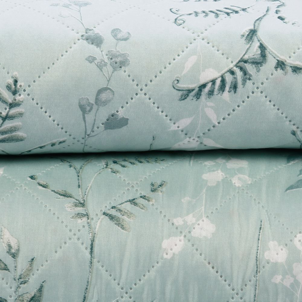 Kit Colcha King Estampada Versalhes Havan Casa 3 pçs - Folhagens Verde