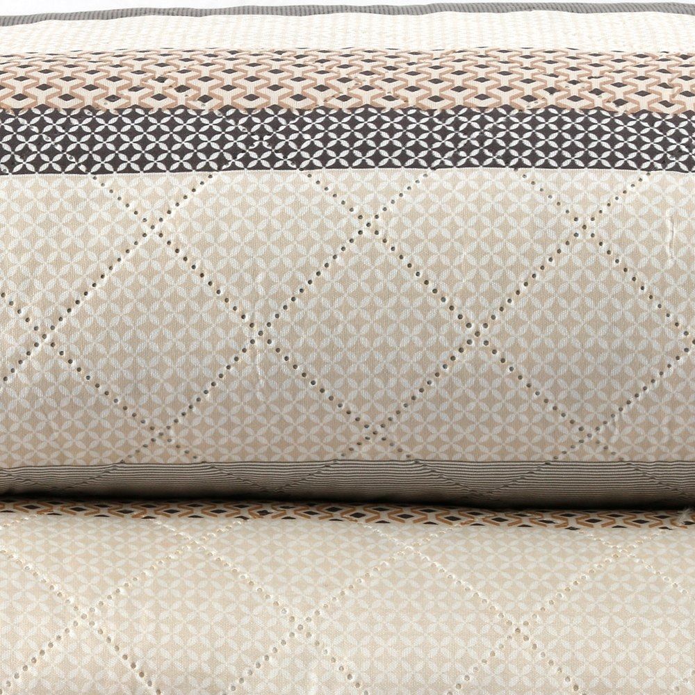 Kit Colcha King Estampada Versalhes Havan Casa 3 Peças - Geo Cinza