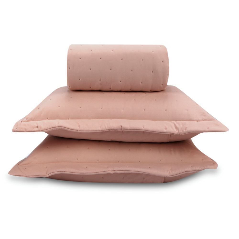 Kit Colcha King Requinte 3 Peças Havan Casa - Rosa Tule