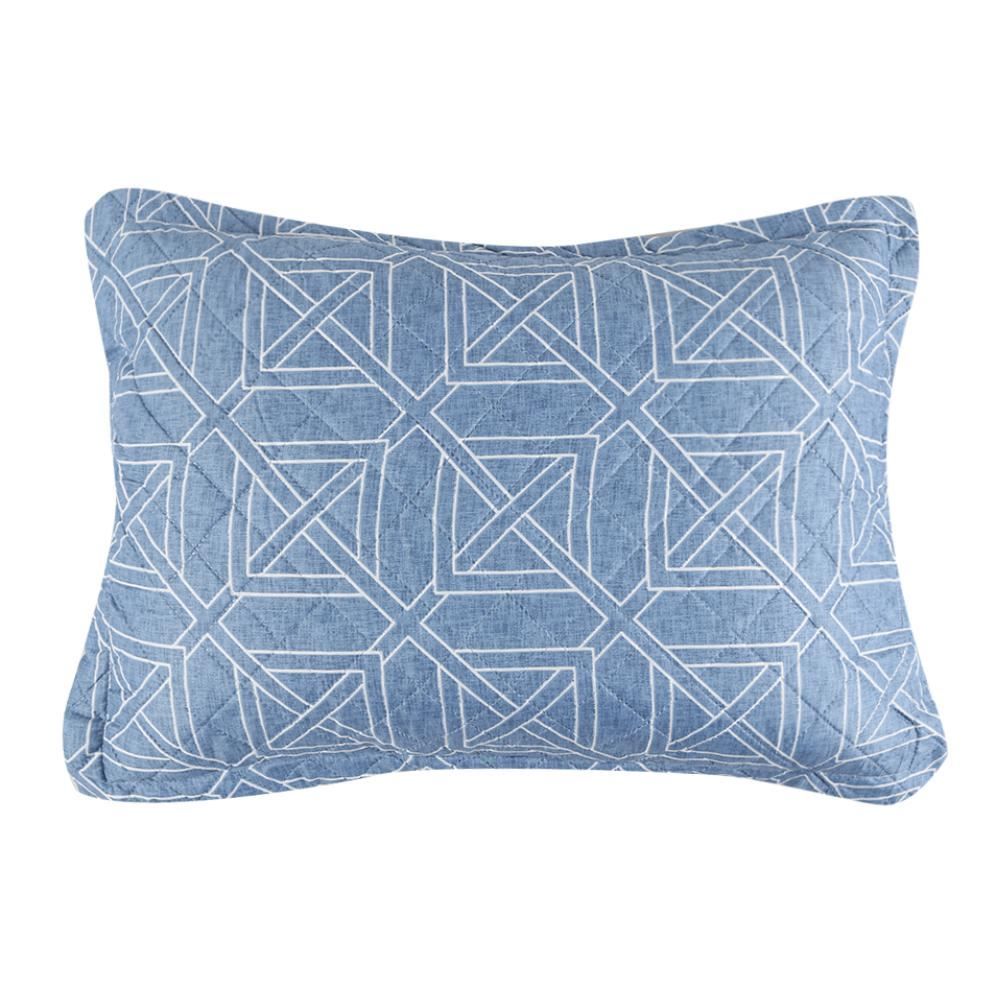 Kit Colcha Queen 100% Poliéster Versalhes Havan Casa 3 Pçs - Colin Azul Geo