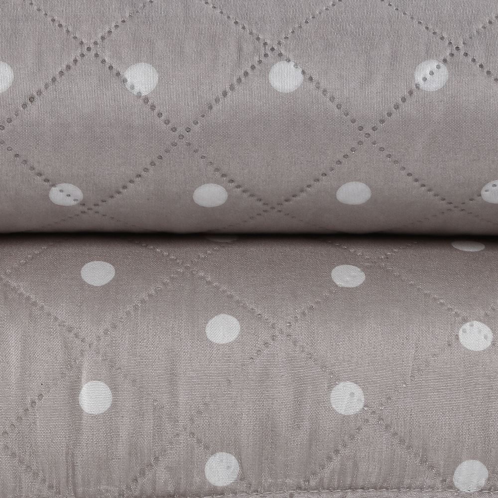 Kit Colcha Queen Dupla Face 150 Fios Versalhes Poá Havan Casa - Bege