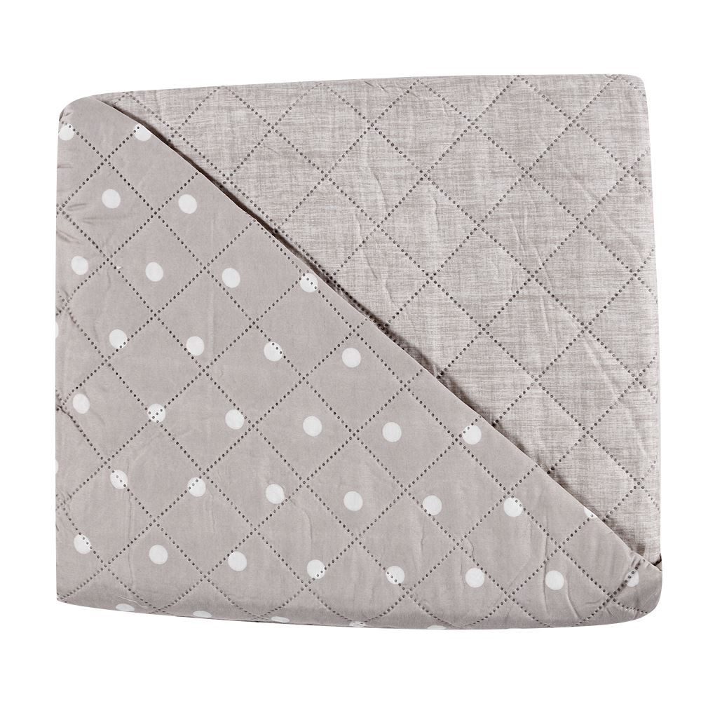 Kit Colcha Queen Dupla Face 150 Fios Versalhes Poá Havan Casa - Bege