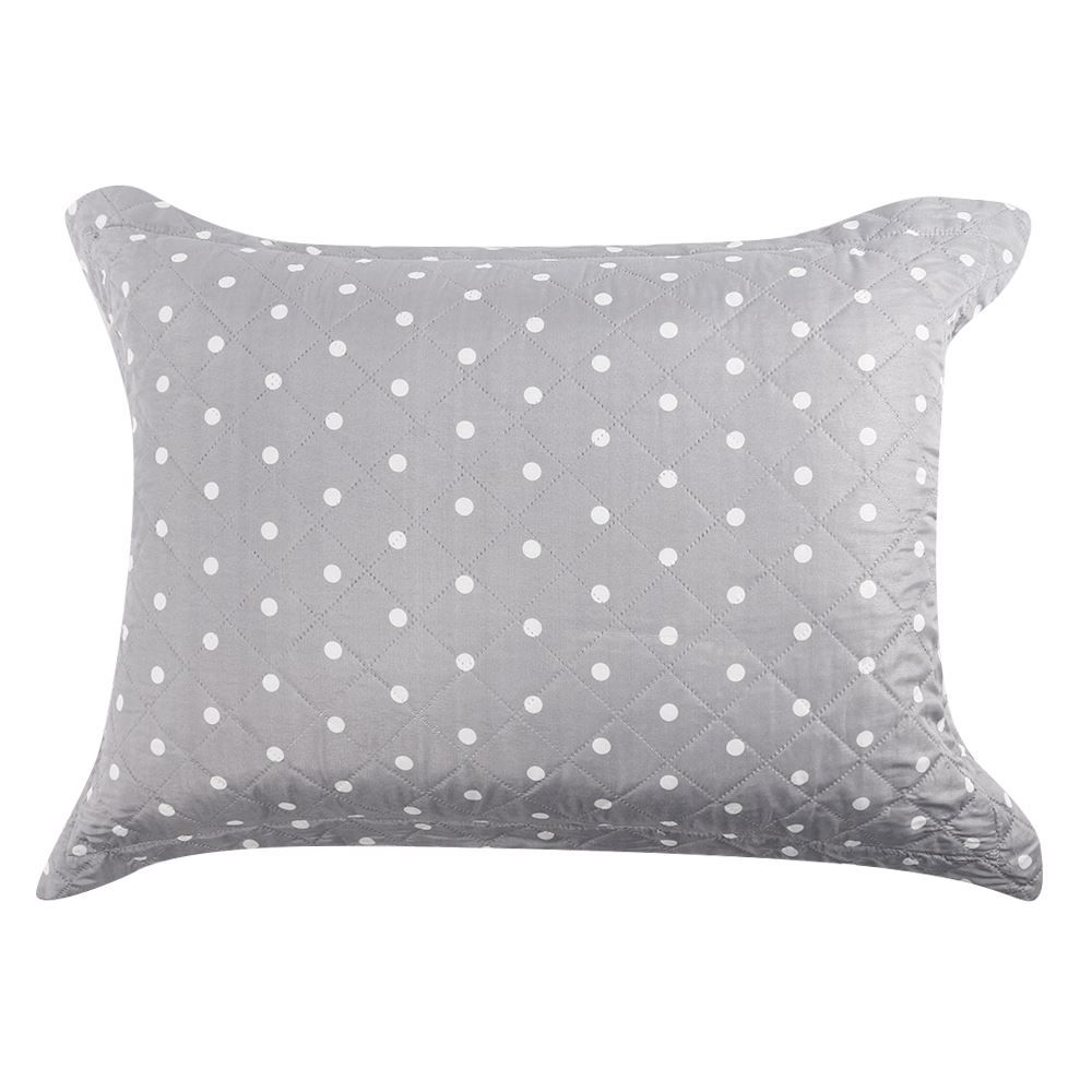 Kit Colcha Queen Dupla Face 150 Fios Versalhes Poá Havan Casa - Cinza Amianto