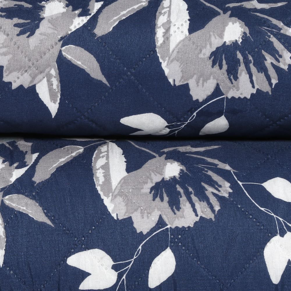 Kit Colcha Queen Estampada Versalhes 3 Peças Havan Casa - Madri Cinza Floral 