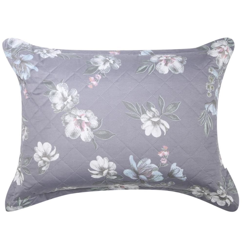 Kit Colcha Queen Estampada Versalhes Havan Casa 3 Peças - Verona Cinza Floral