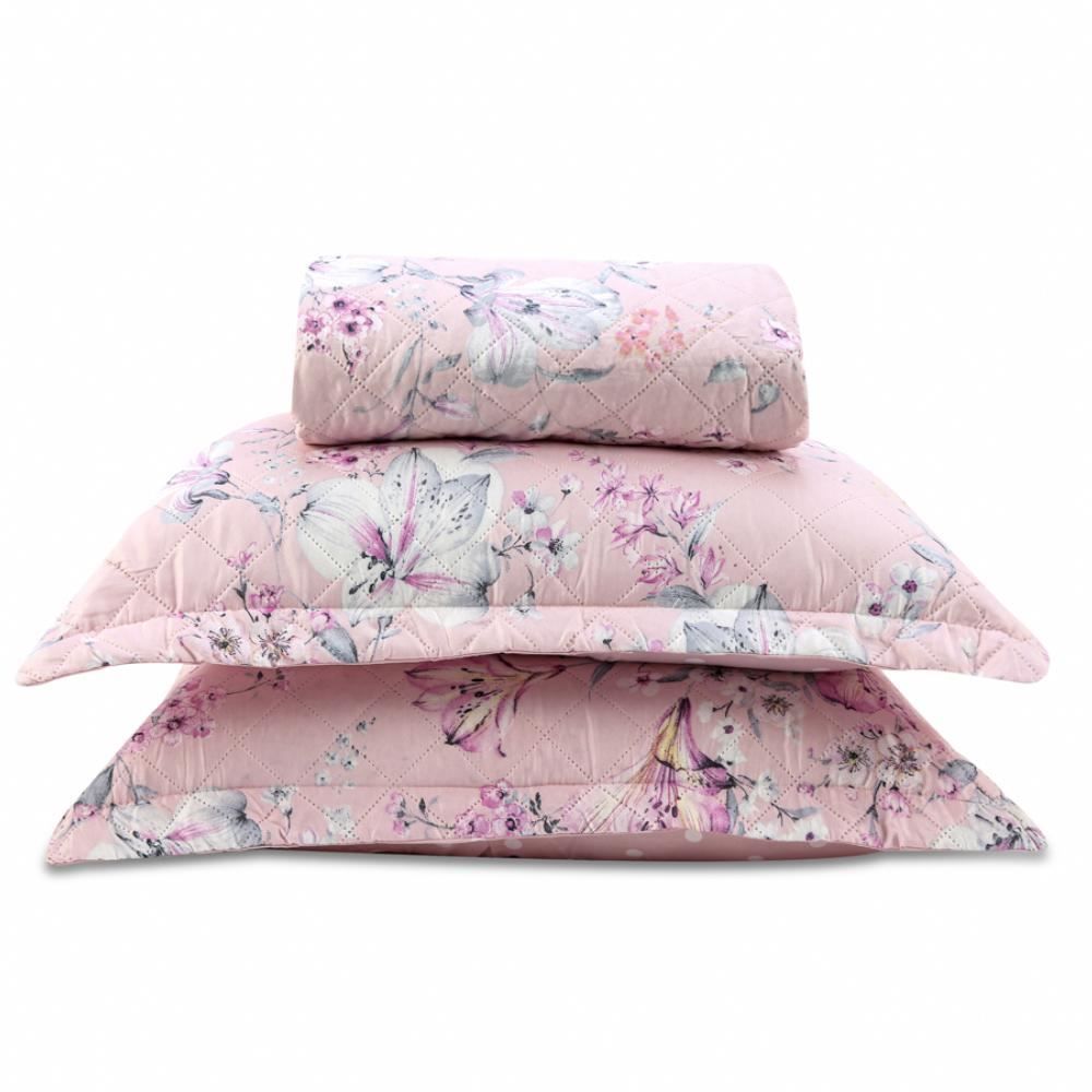 Kit Colcha Queen Estampada Versalhes 3 Peças Havan Casa - Florença Rosa Floral