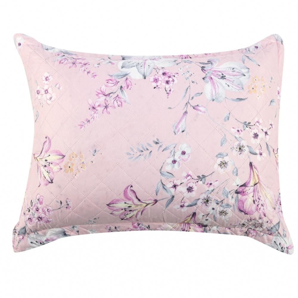 Kit Colcha Queen Estampada Versalhes 3 Peças Havan Casa - Florença Rosa Floral