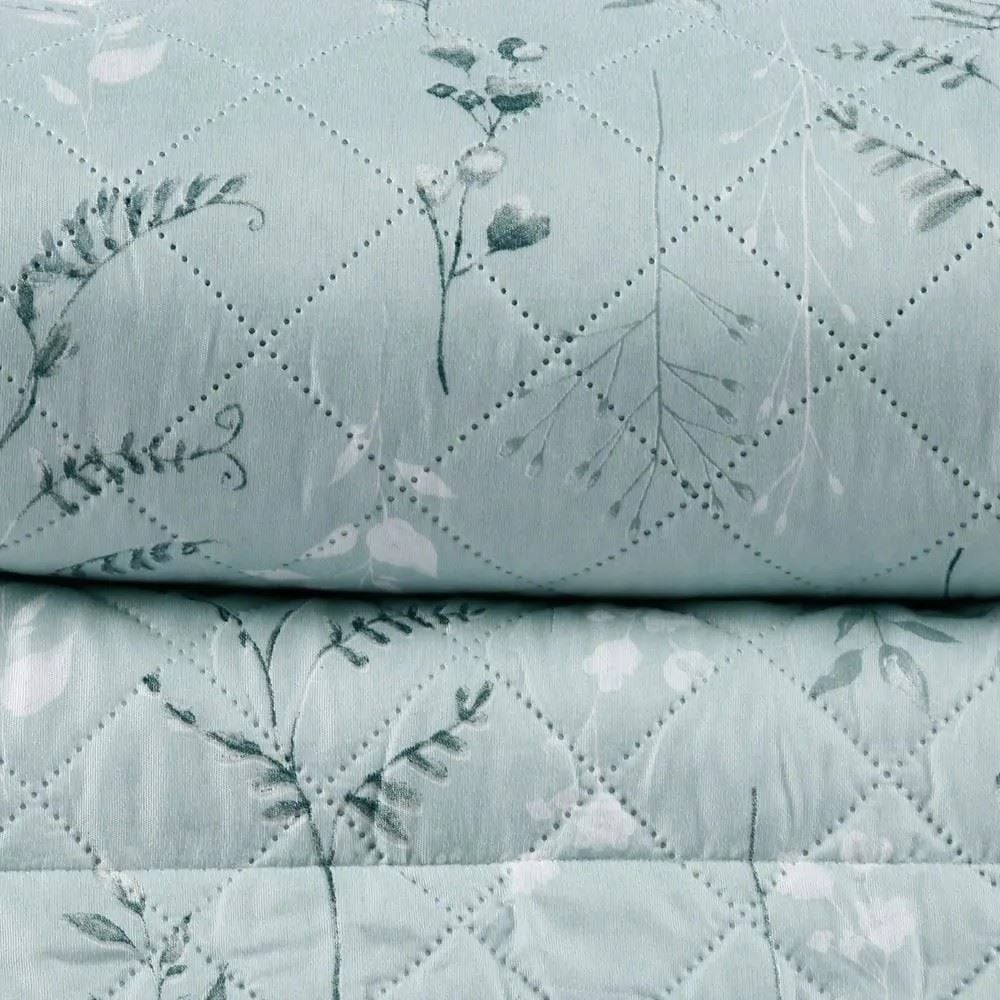 Kit Colcha Queen Estampada Versalhes Havan Casa 3 Peças - Folhagens Verde