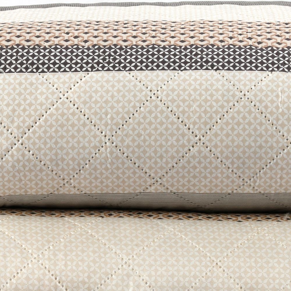 Kit Colcha Queen Estampada Versalhes Havan Casa 3 Peças - Geo Cinza