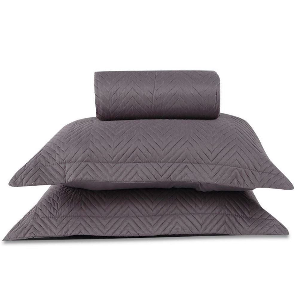 Kit Colcha Queen Lisa Versalhes Havan Casa 3 Pçs - Cinza Urbano