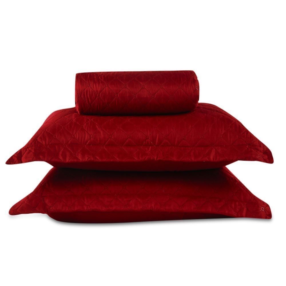 Kit Colcha Queen Lisa Versalhes Havan Casa 3 Pçs - Bloodstone