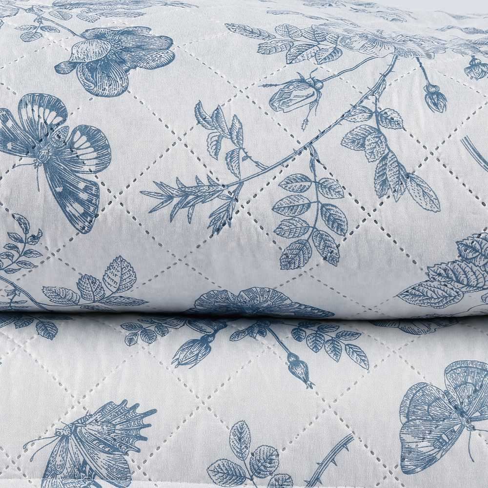 Kit Colcha Queen Versalhes Havan Casa 3 Pçs - Floral Azul