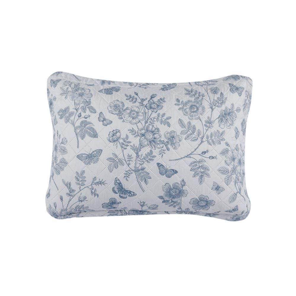 Kit Colcha Queen Versalhes Havan Casa 3 Pçs - Floral Azul