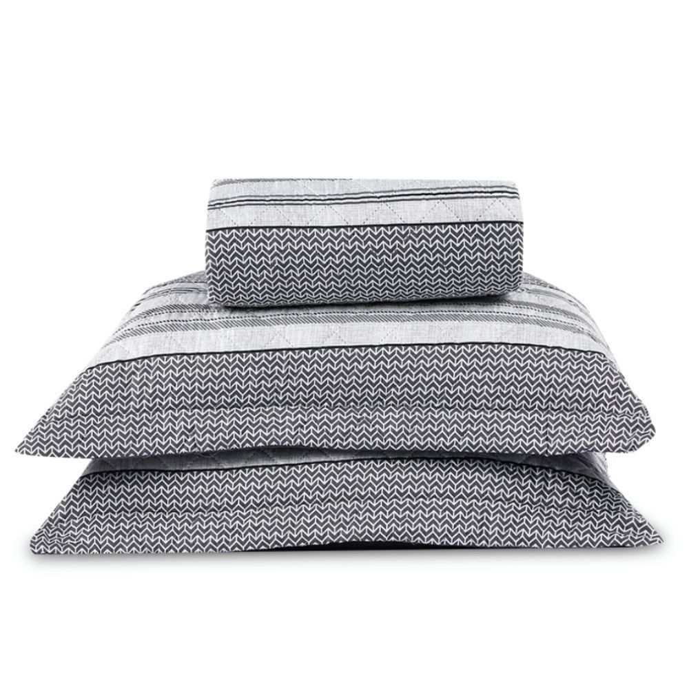 Kit Colcha Queen Versalhes Havan Casa 3 pçs - Cinza