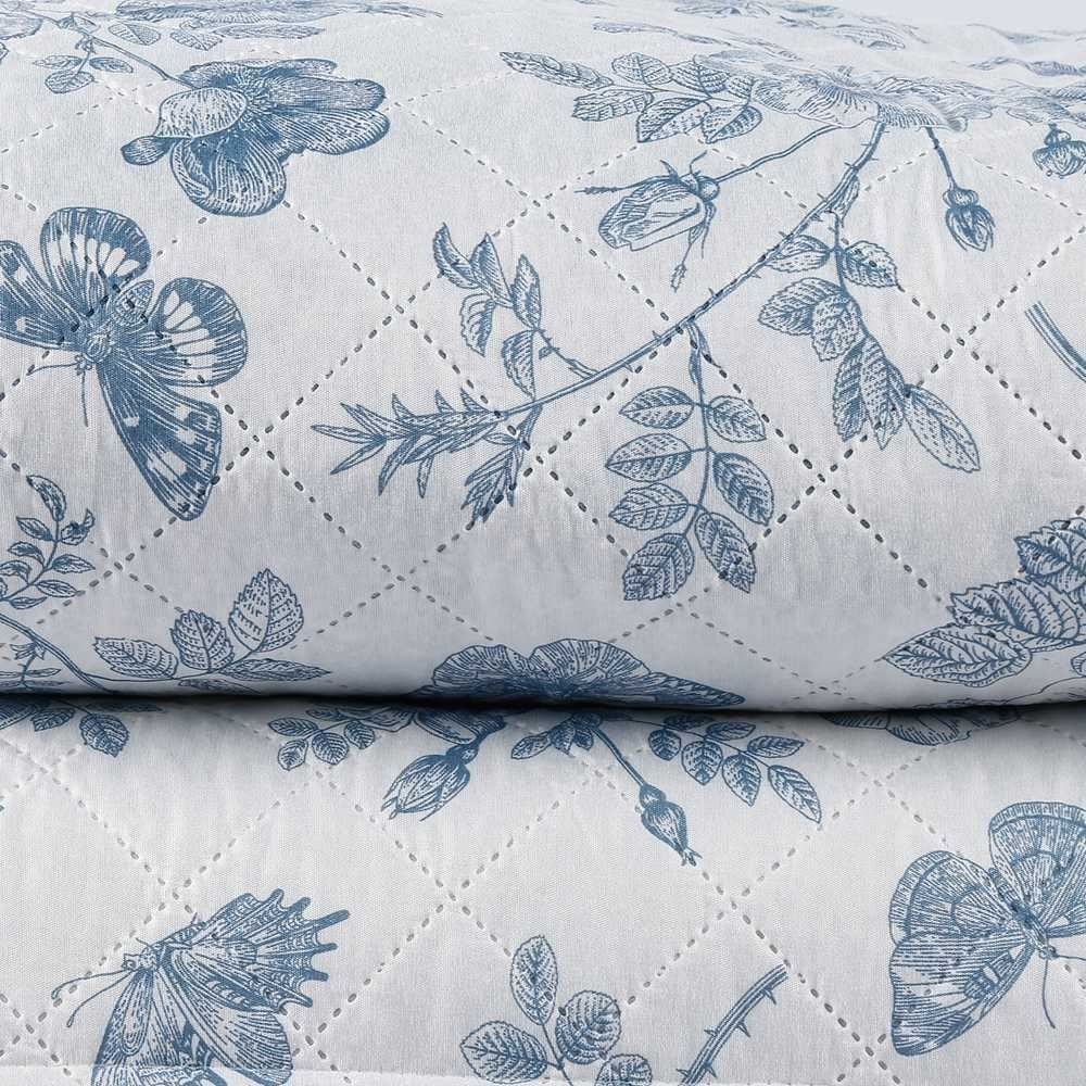 Kit Colcha Queen Versalhes Havan Casa 3 Peças - Floral Azul