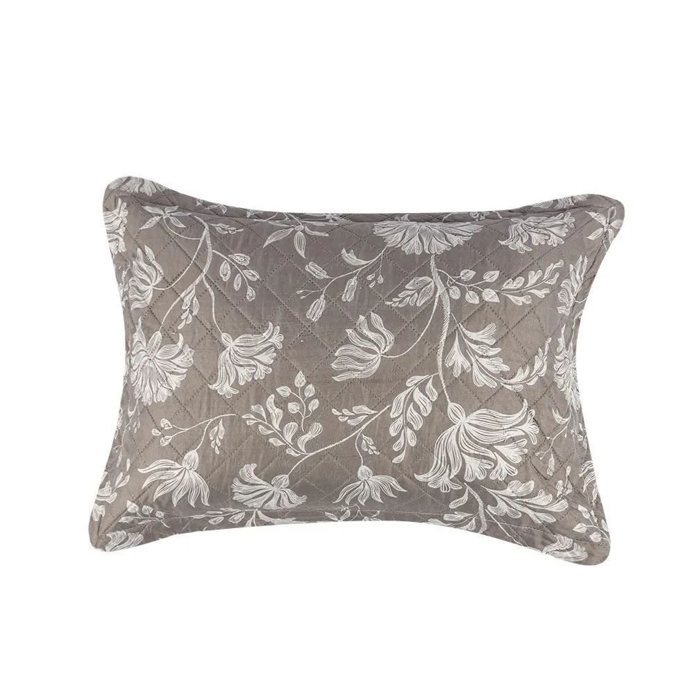 Kit Colcha Queen Versalhes Havan Casa 3 pçs - Floral Taupe