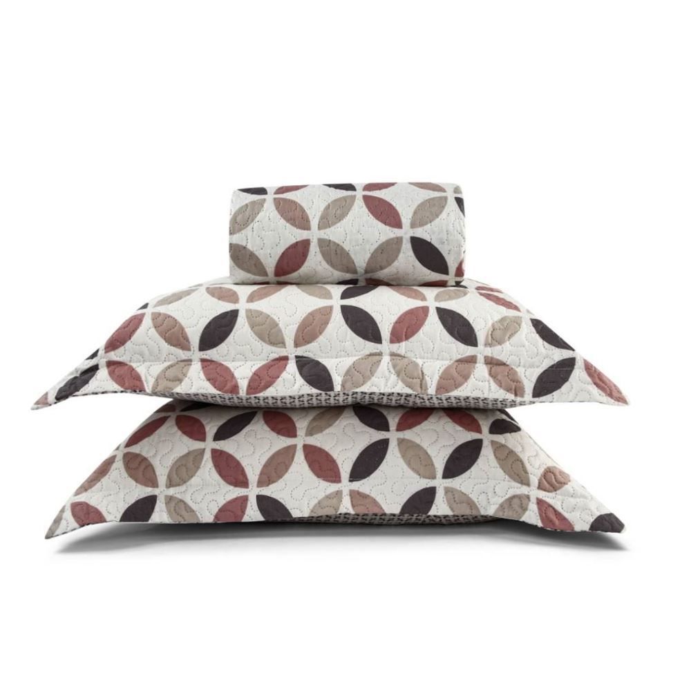 Kit Colcha Queen Versalhes Havan Casa 3 Peças - Devon Cinza Geo