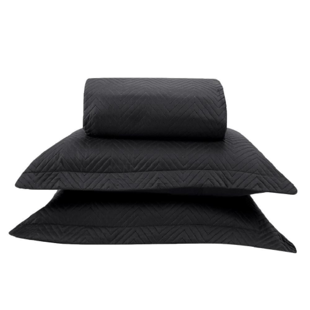 Kit Colcha Queen Versalhes Lisa Havan Casa 3 pçs - Preto