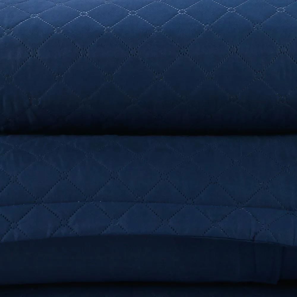 Kit Colcha Queen Versalhes Lisa Havan Casa 3 pçs - Midnight Blue
