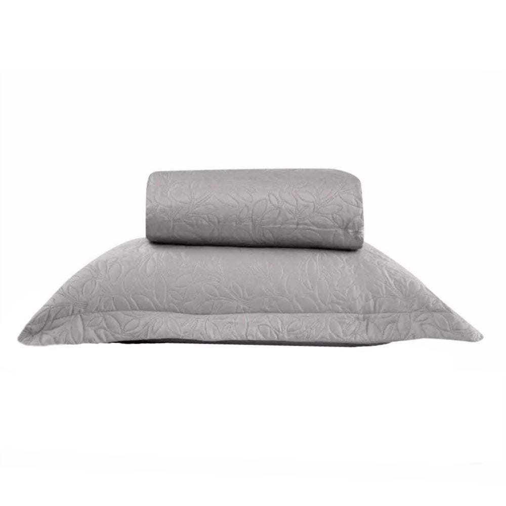 Kit Colcha Solteiro 100% Poliéster Versalhes Havan Casa 2 Peças - Cinza Amianto