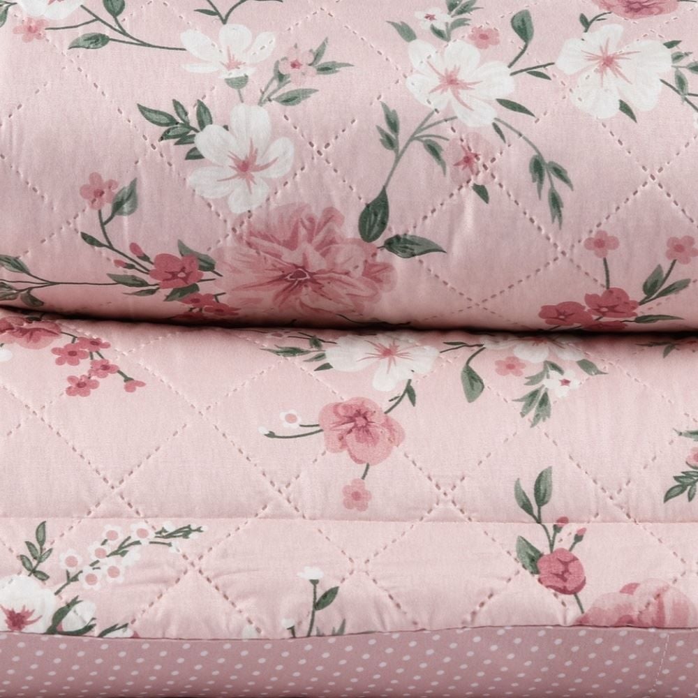 Kit Colcha Solteiro 150 Fios Havan Casa 2 pçs - Rose