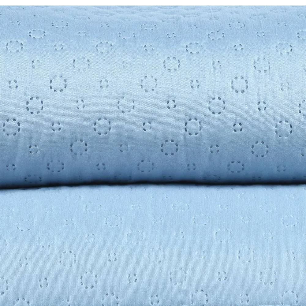 Kit Colcha Solteiro Microfibra Lisa Rozac 2 Pçs - Azul Névoa