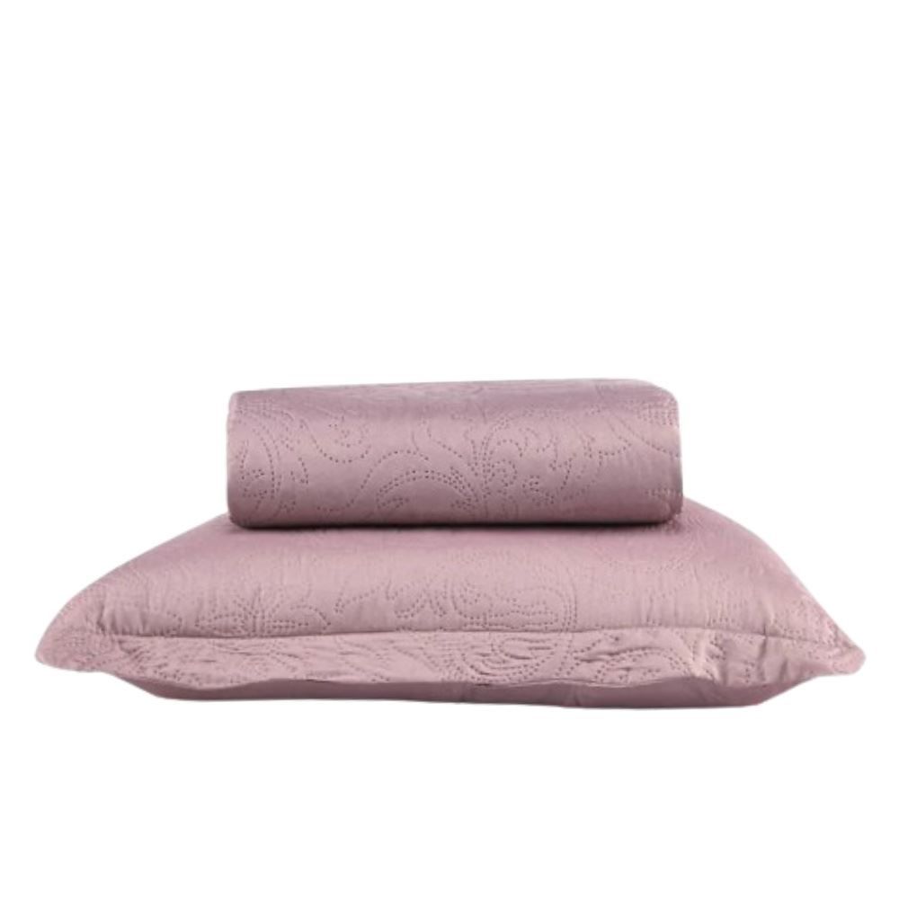 Kit Colcha Solteiro Microfibra Lisa Rozac 2 Pçs - Violeta