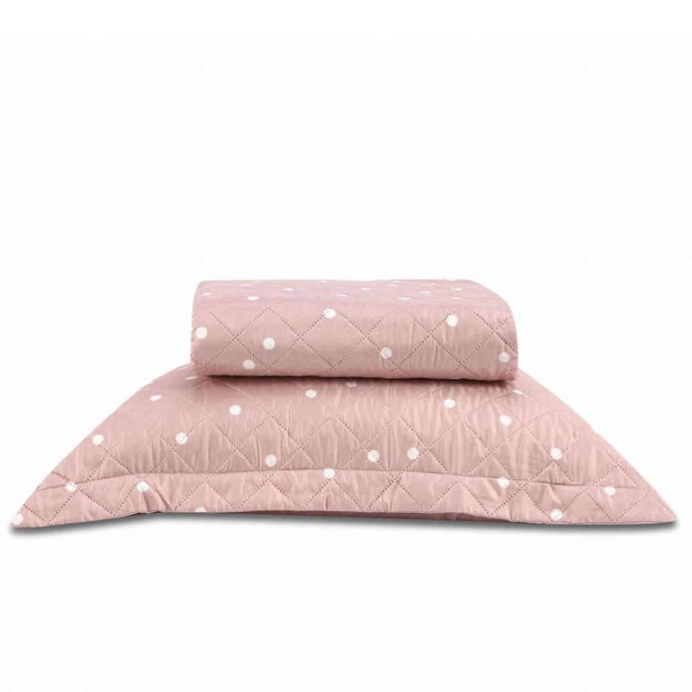 Kit Colcha Solteiro Dupla Face 150 Fios Versalhes Havan Casa 2 Pçs - Rosa Palido