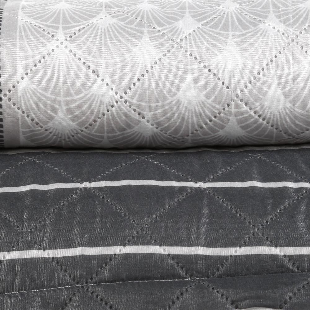 Kit Colcha Solteiro Estampada Versalhes 2 Peças Havan Casa - Valencia Cinza Geo