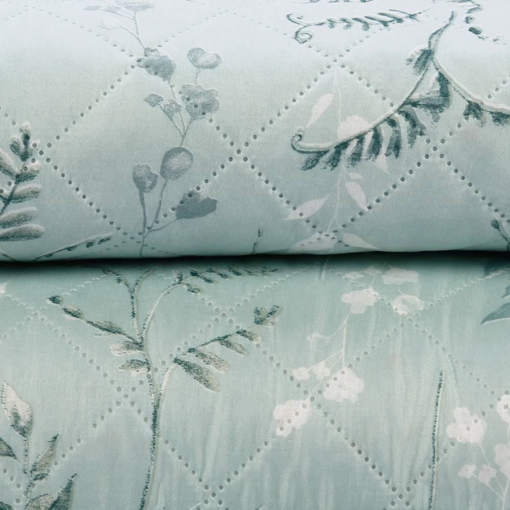 Kit Colcha Solteiro Estampada Versalhes Havan Casa 2 pçs - Folhagens Verde