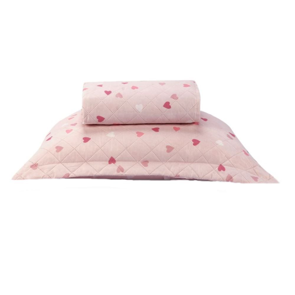 Kit Colcha Solteiro Estampada Versalhes Havan Casa 2 Peças - Corações Rose