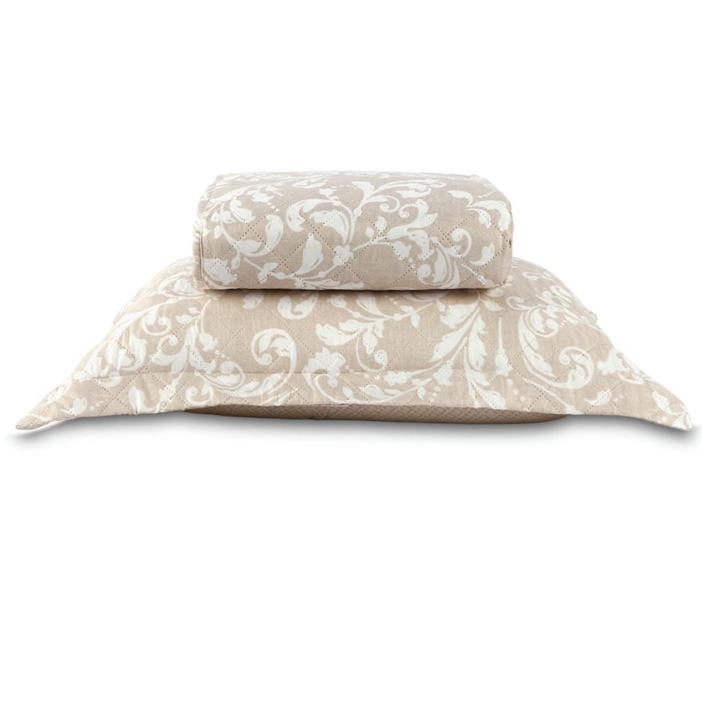 Kit Colcha Solteiro Estampada Versalhes Havan Casa 2 pçs - Ornamental Bege