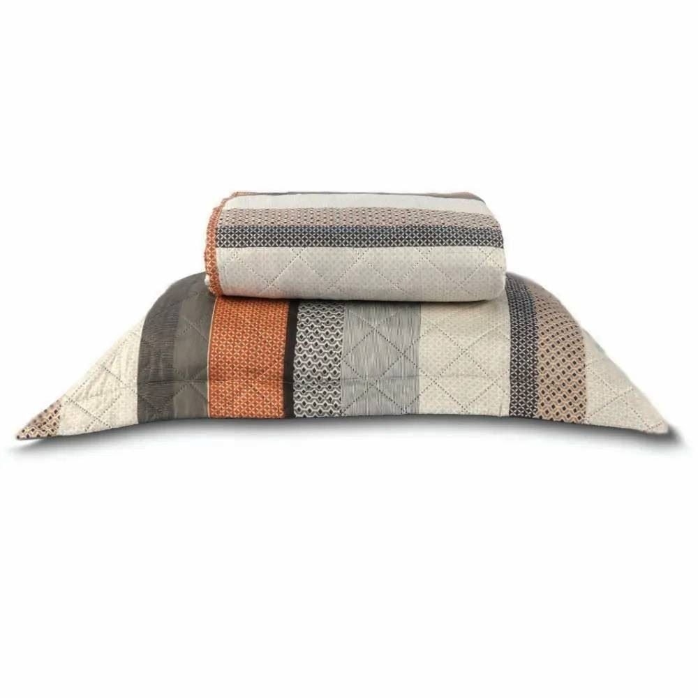 Kit Colcha Solteiro Estampada Versalhes Havan Casa 2 Peças - Geo Cinza
