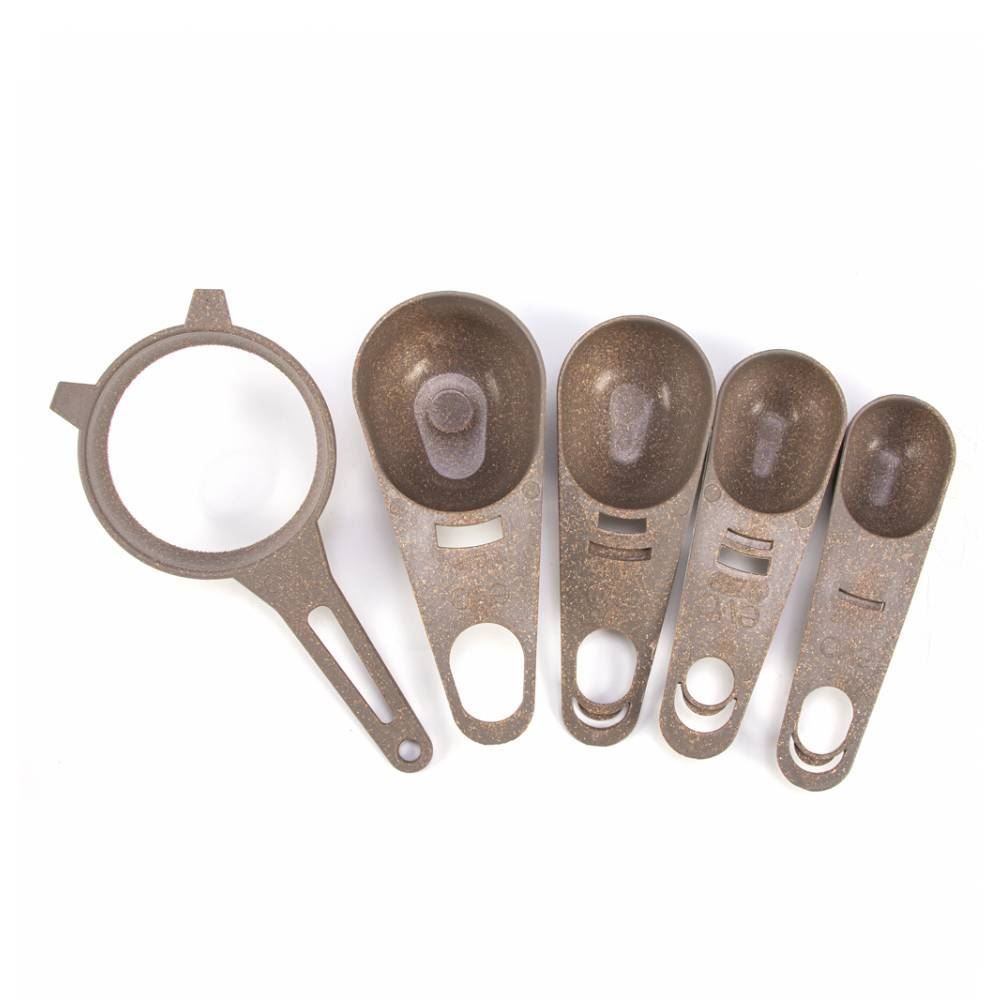 Kit Colheres Medidoras E Peneira 11Cm Evo - 5 Peças