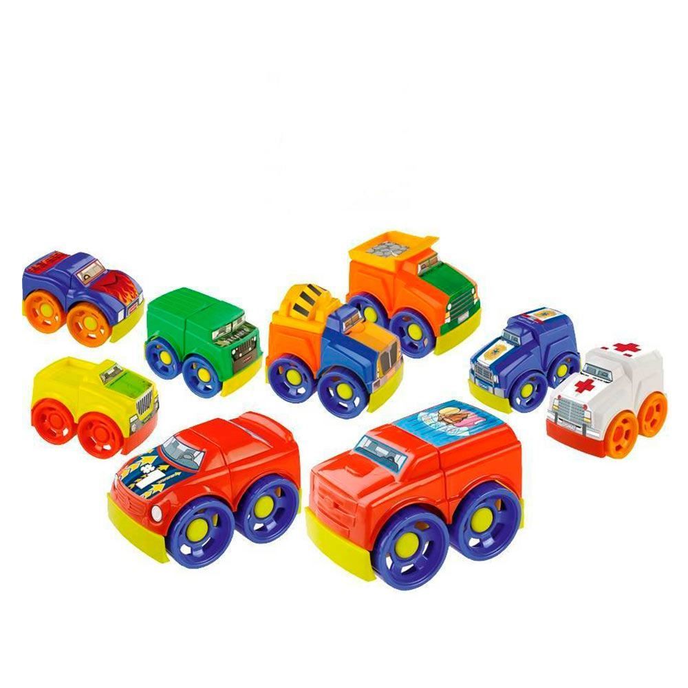 Kit Com 10 Carrinhos Mk268 Big Friends Dismat - Colorido