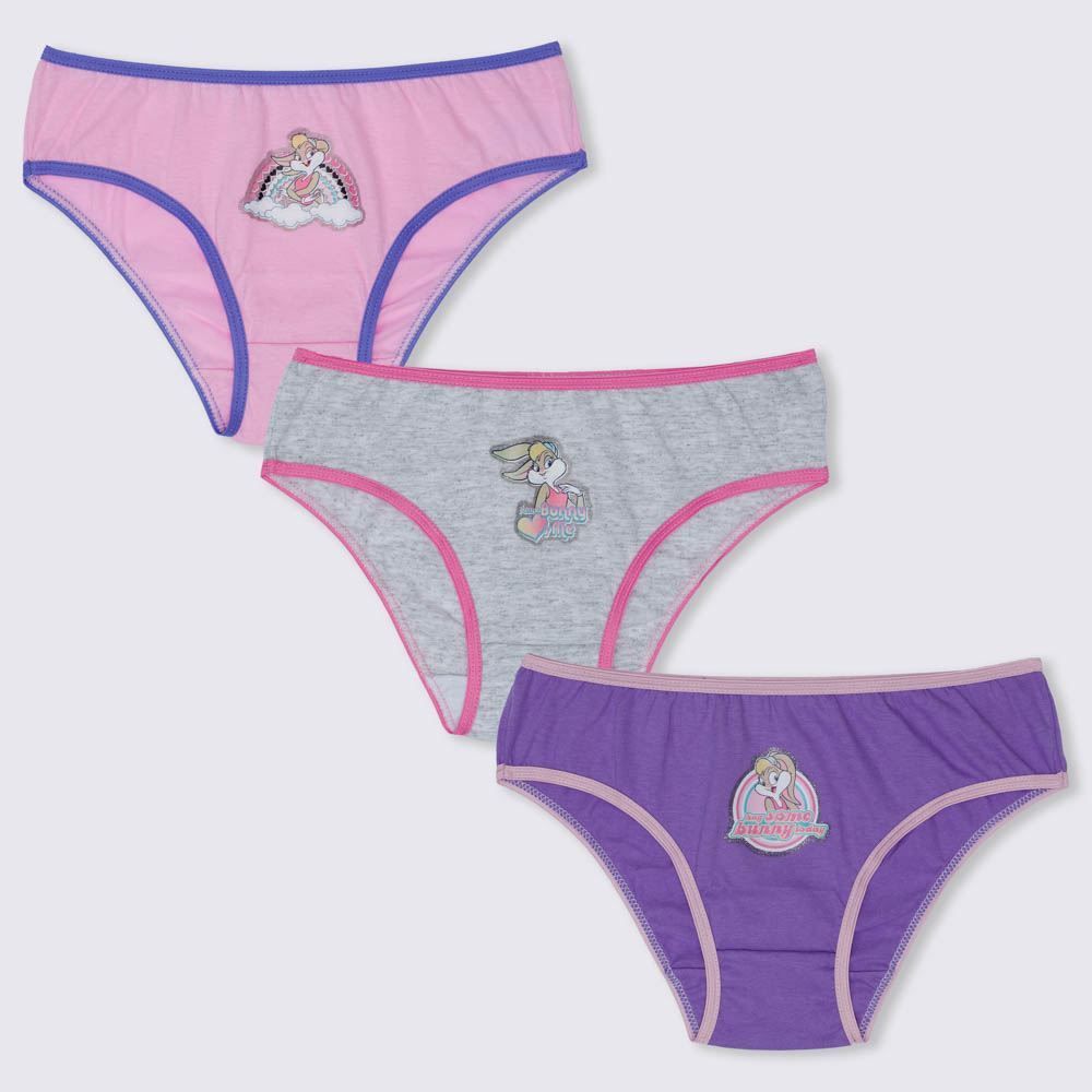 Kit Com 3 Calcinhas 4 a 10 Anos Infantil Looney Tunes