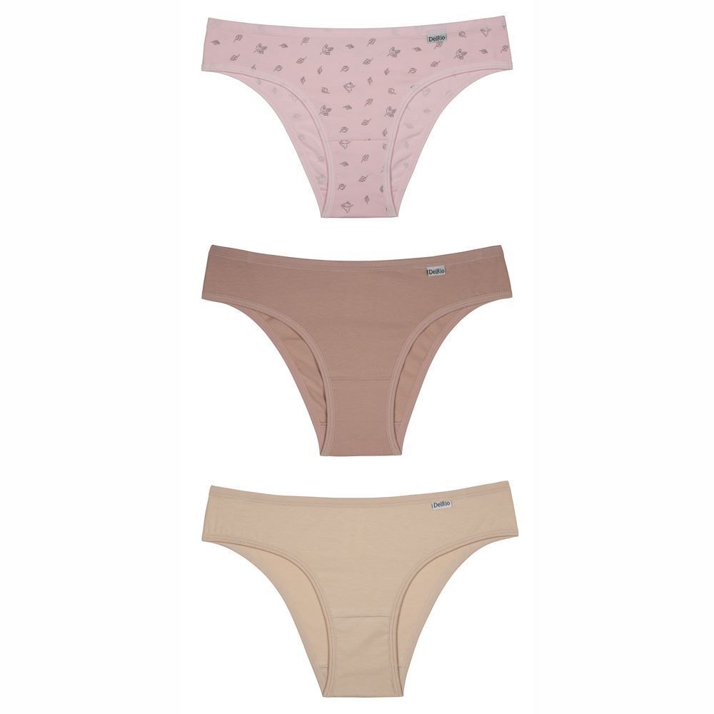 Kit com 3 Calcinhas Algodão DelRio Ref 51364