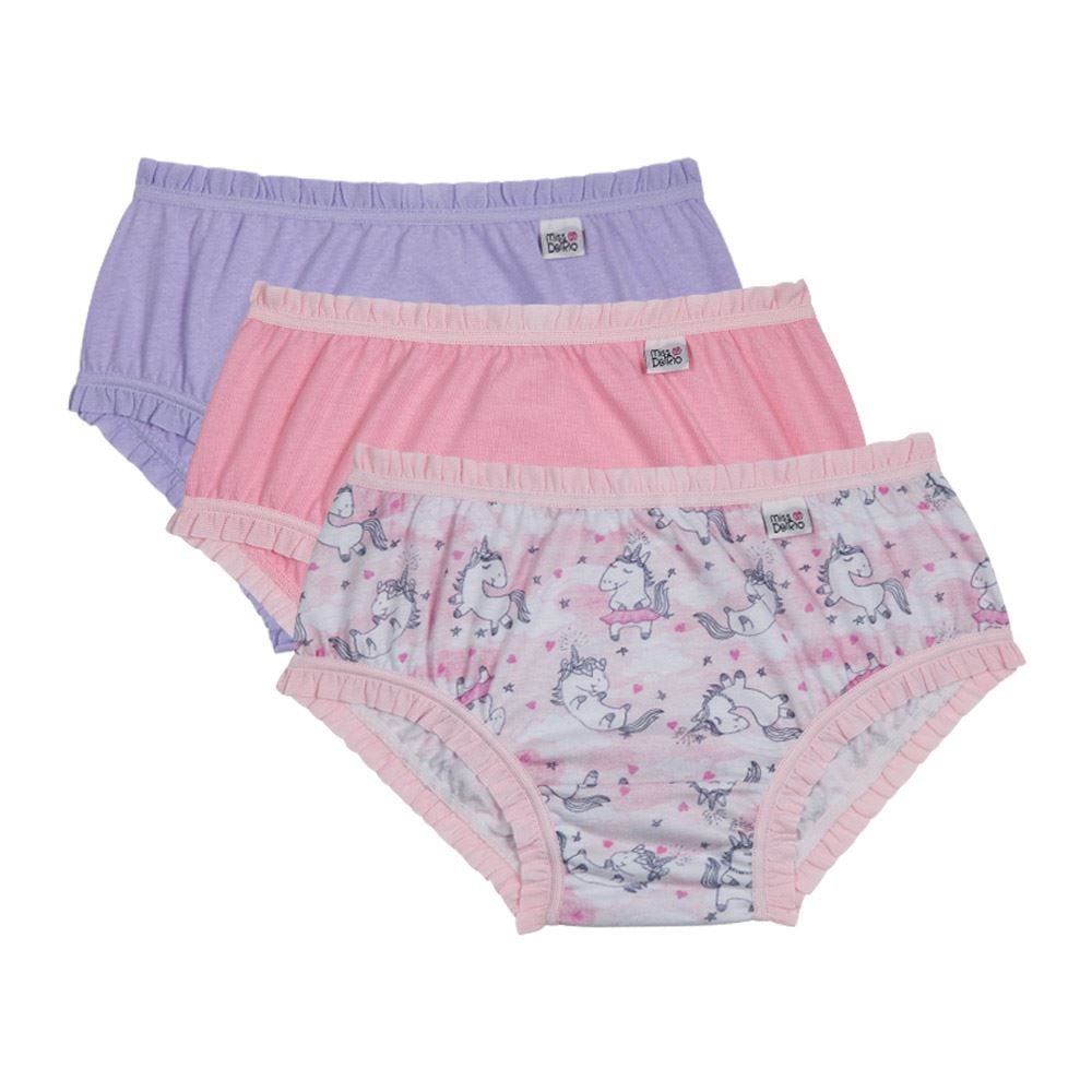 Kit com 3 Calcinhas Bebê Babadinhos Miss DelRio Ref 50829