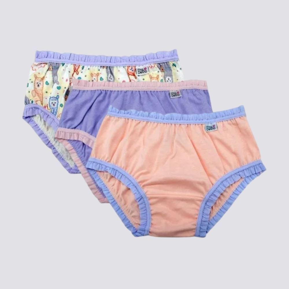 Kit com 3 Calcinhas Bebê Babadinhos Miss DelRio