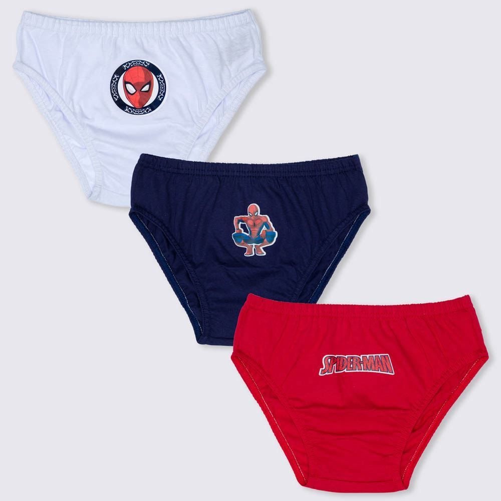 Kit com 3 Cuecas 4 a 10 anos Infantil Spider Man 134 Marvel