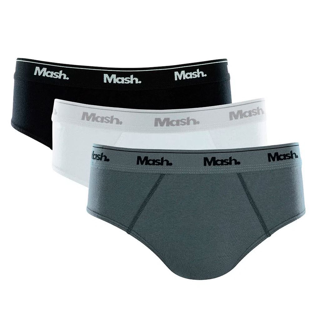 Kit com 3 Cuecas Slip Masculina Mash