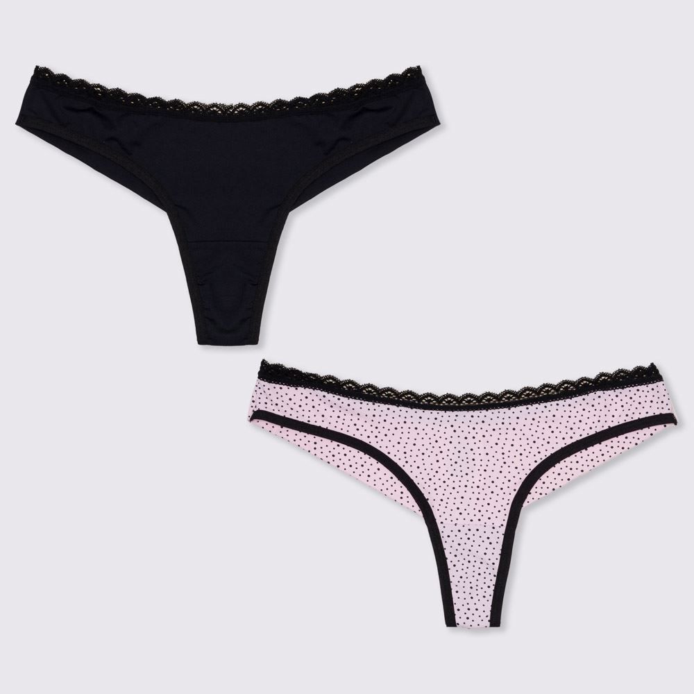 Kit com Duas Calcinhas Fio Duplo Holla