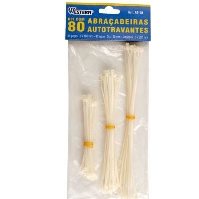 Kit de Abraçadeiras Autotravantes com 80UN Western AB-80 - DIVERSOS