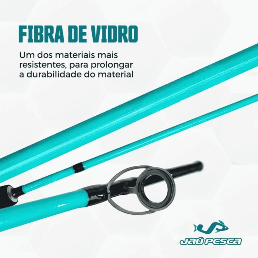 Kit de Pesca Jaú Pesca com Vara e Molinete 3 Rolamentos