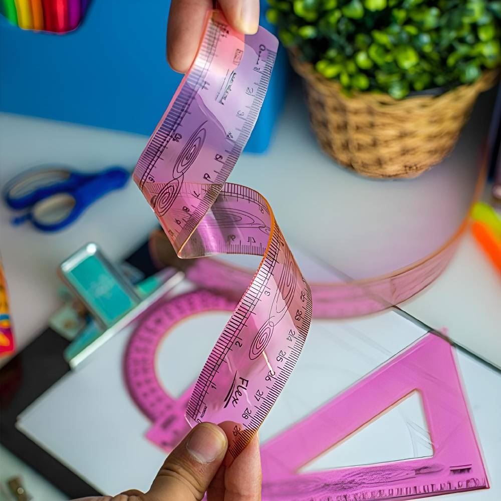 Kit de Réguas Flexíveis Rosa Waleu 4 Peças - 10130013